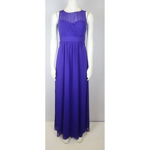 CHAPS - WOMEN'S PURPLE SLEEVELESS LONG EVENING GOWN - SIZE 2 - Picture 2 of 8